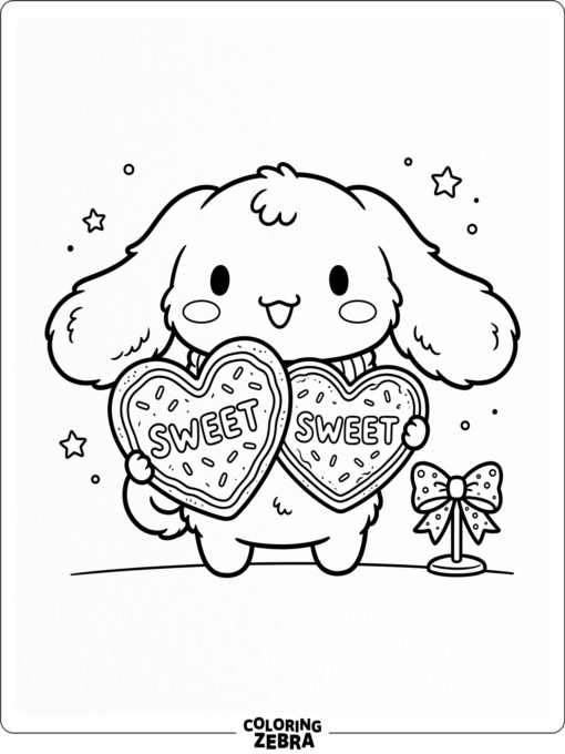 Cinnamoroll with a heart cookie and bow