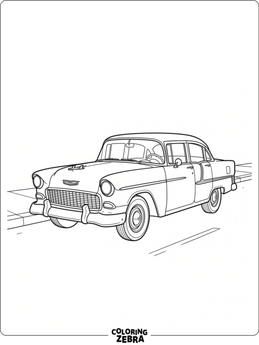 A classic Chevy sedan on a quiet street
