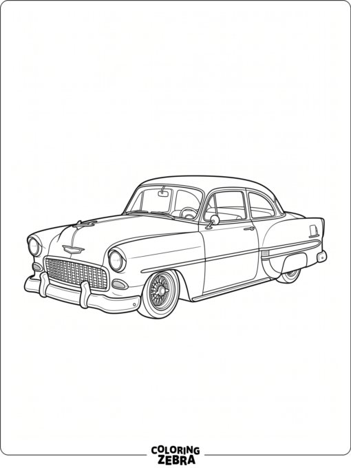 A classic lowrider with curved fenders and polished trim