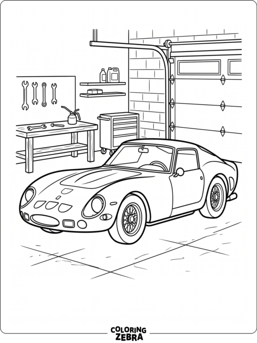 A classic supercar with round headlights