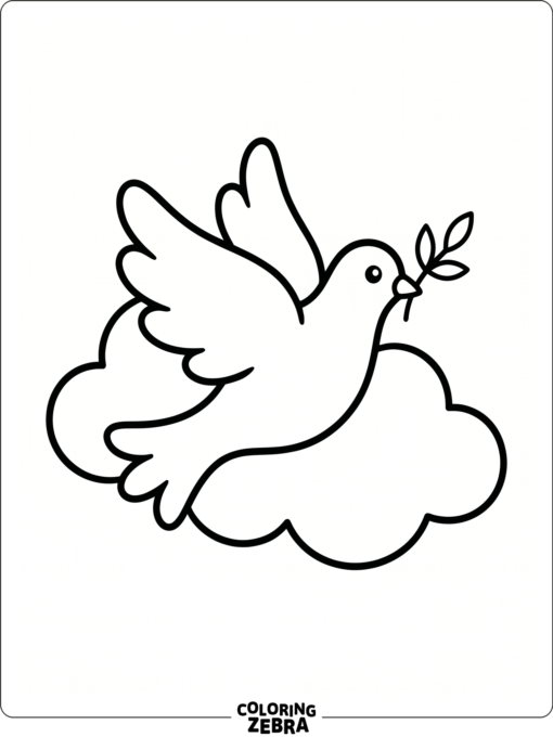 A dove with rounded wings in a clean outline