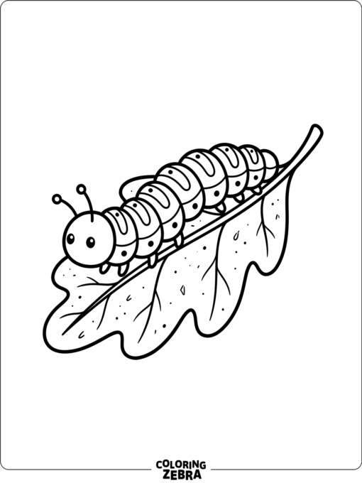 A segmented caterpillar resting on a leaf