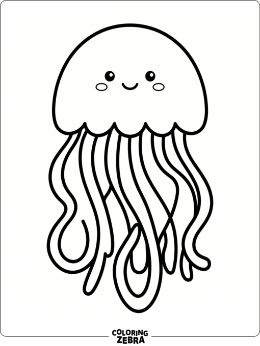 A single jellyfish centered on a clean page