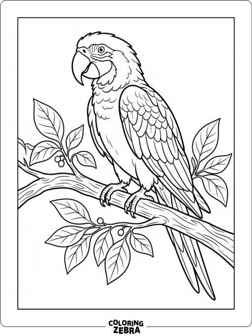 A parrot resting on a branch