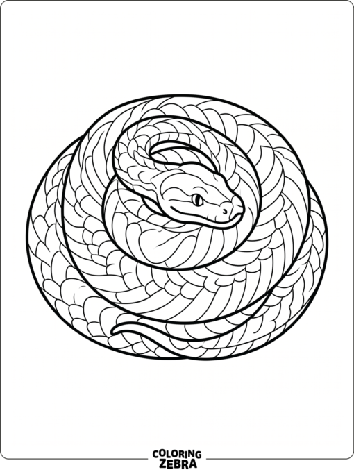 A single snake curled on a blank background