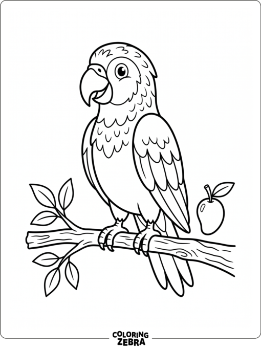A simple parrot perched on a branch