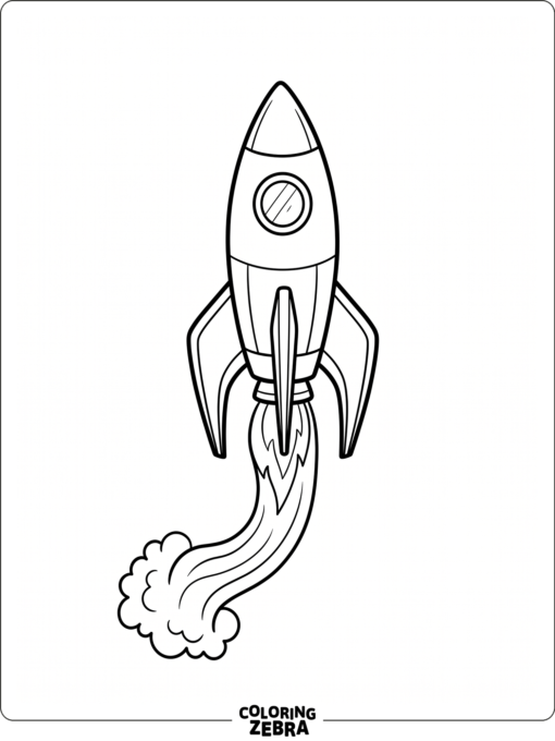 A clean rocket ship outline with tall fins