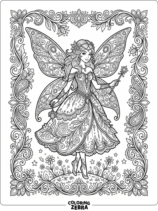 An ornate fairy with layered wings and jewels