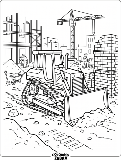 Construction bulldozer at a work site