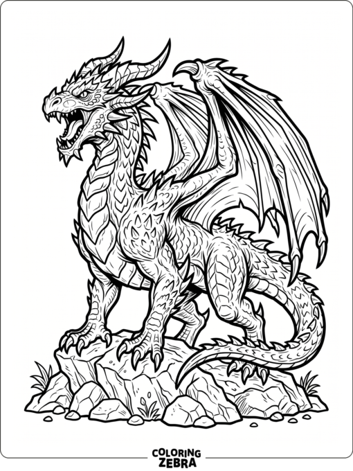 A cool dragon with folded wings