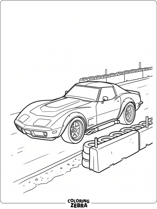 A C3 Corvette with flared fenders near a barrier