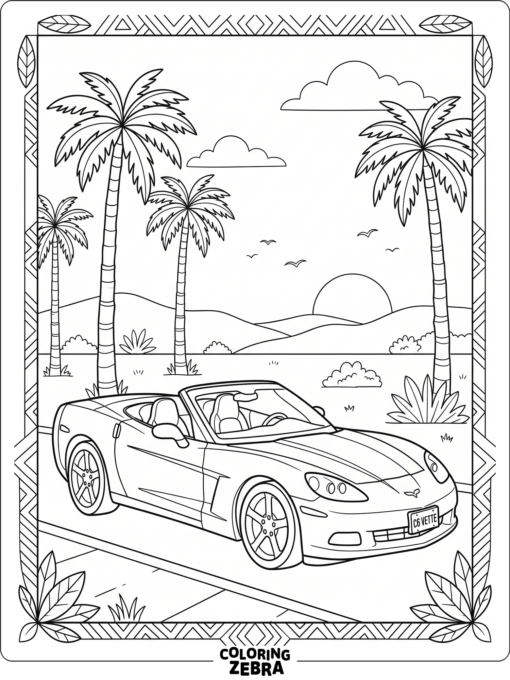 A C6 Corvette convertible with the top down