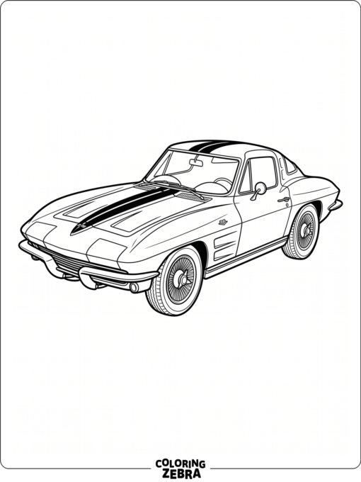 A Corvette Stingray crossing a finish line