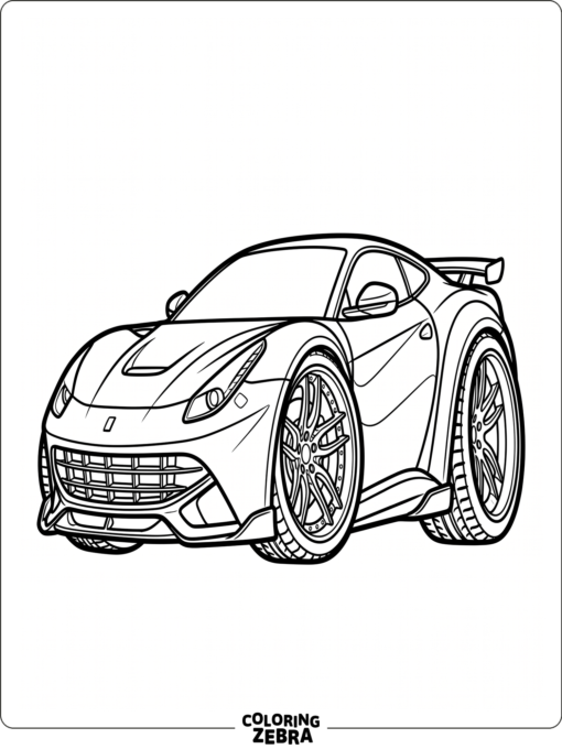 A low sports car with large wheels and bold outlines