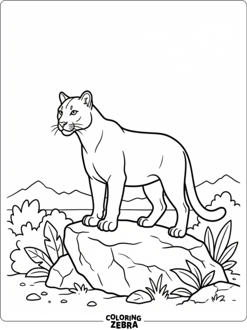 A cougar standing on a rock