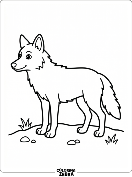 A simple coyote outline standing on all fours