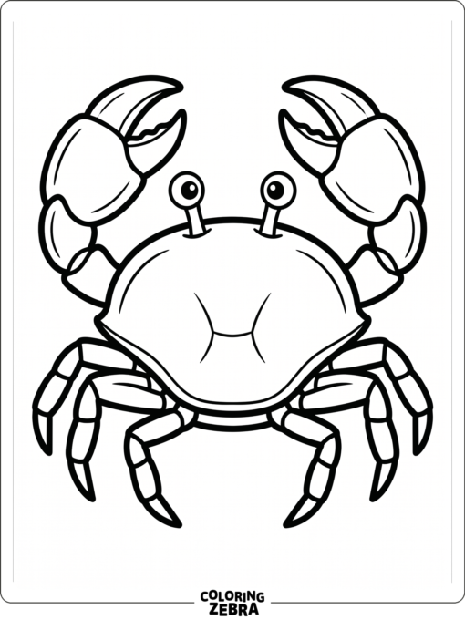 A bold outline crab with open space for coloring
