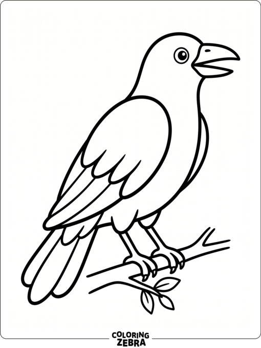 A simple crow outline with clean, open lines