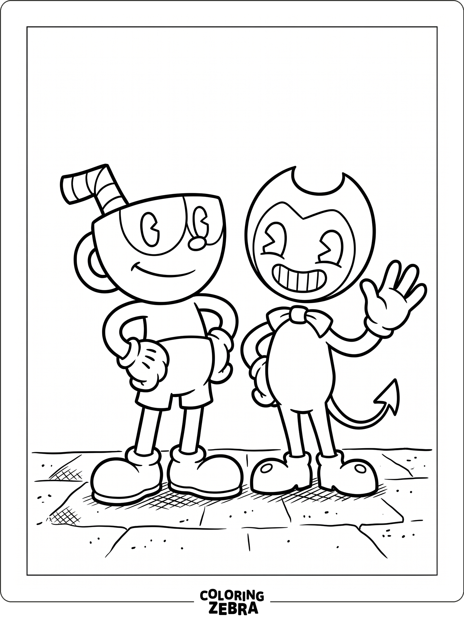Bendy with his bowtie and rubber hose arms