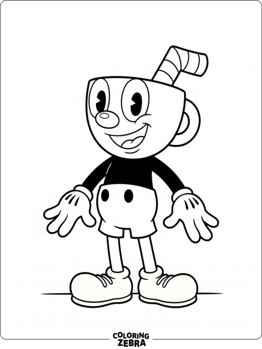 Cuphead from The Cuphead Show in a cartoon pose