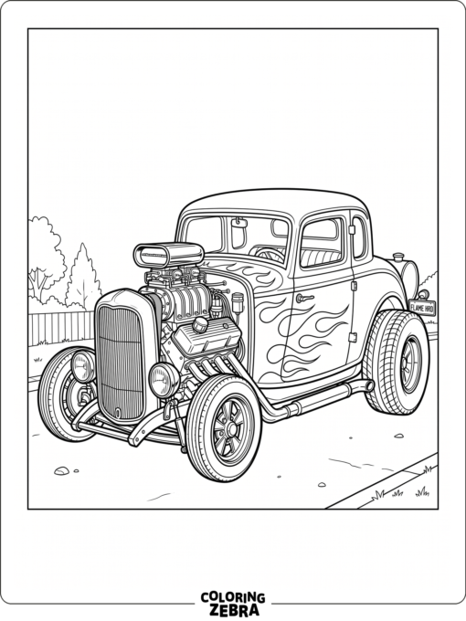 Custom Hot Rod with Flames