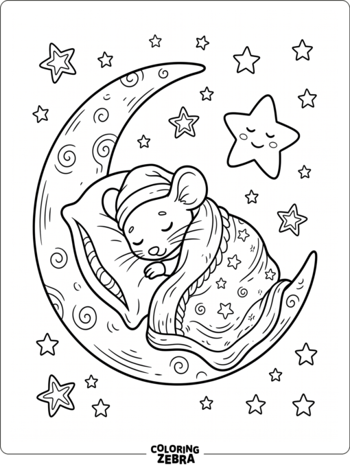 A sleepy baby mouse wrapped in a blanket