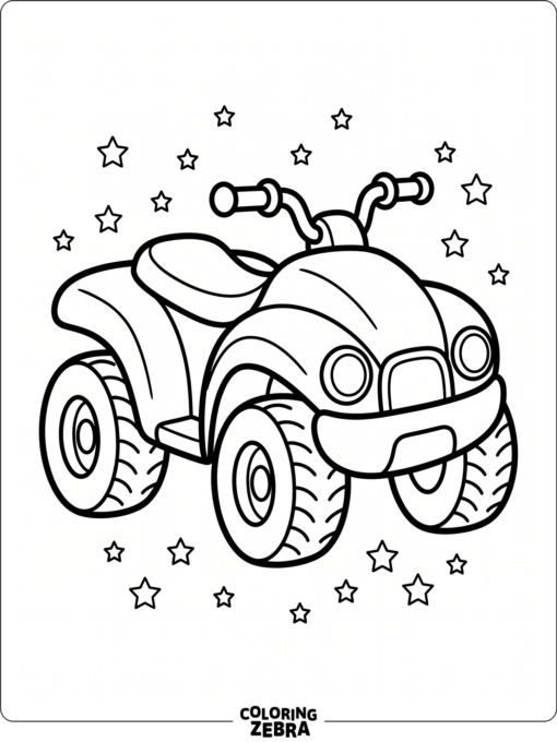 Cute Four Wheeler Coloring Sheet
