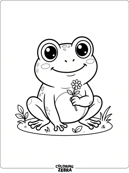 A frog rests on a lily pad near a few tall reeds