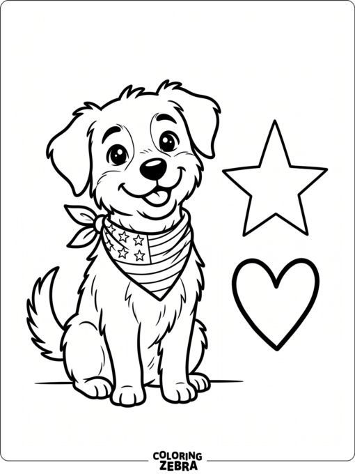 Cute dog wearing a flag bandana