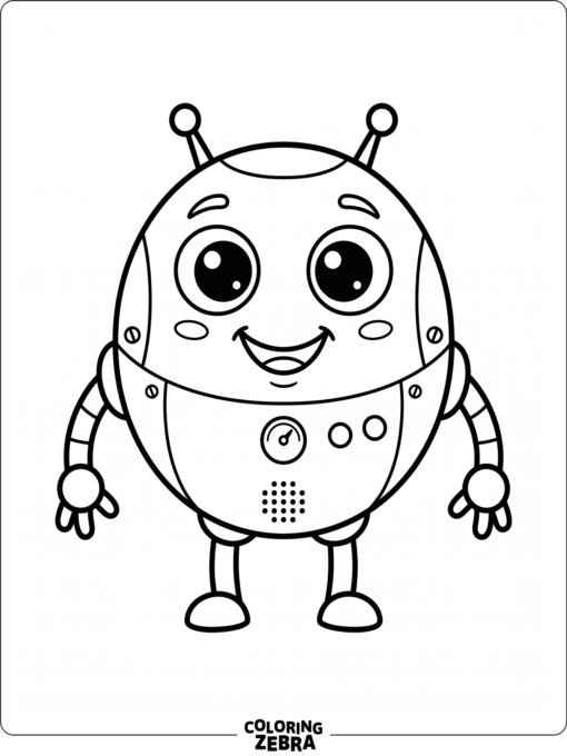 Cute smiling robot with big eyes