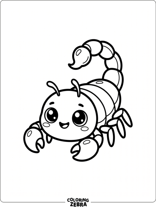 A cute scorpion with big eyes and tiny claws