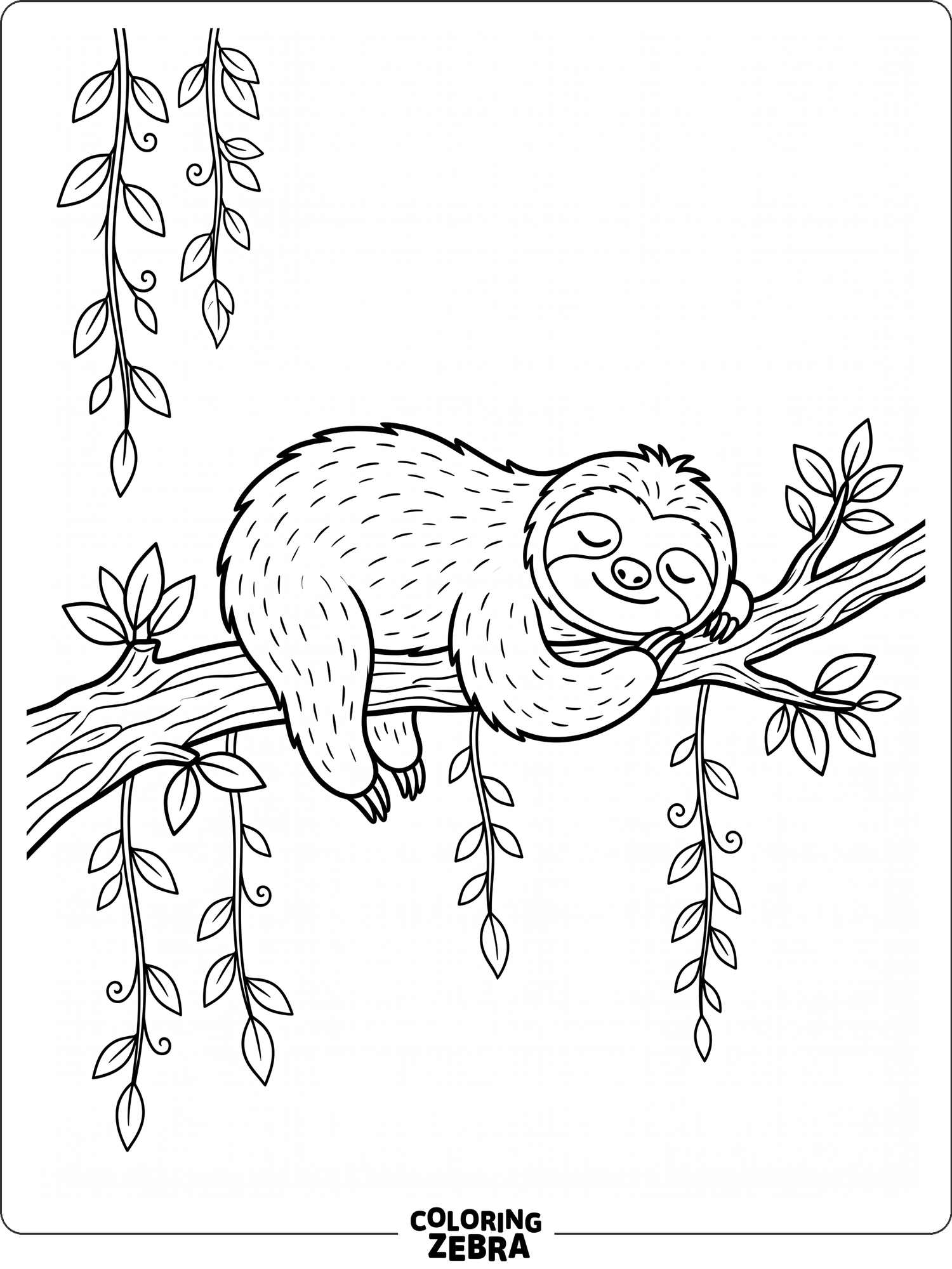 30 Free Sloth Coloring Pages - Printable PDF Sheets