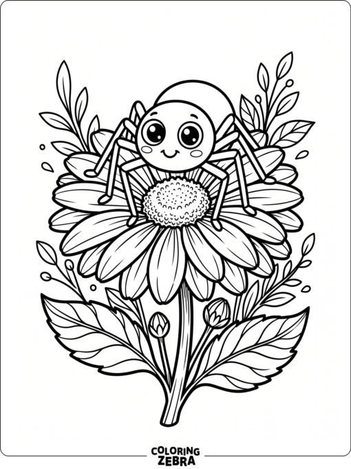 A cute spider sitting on a flower