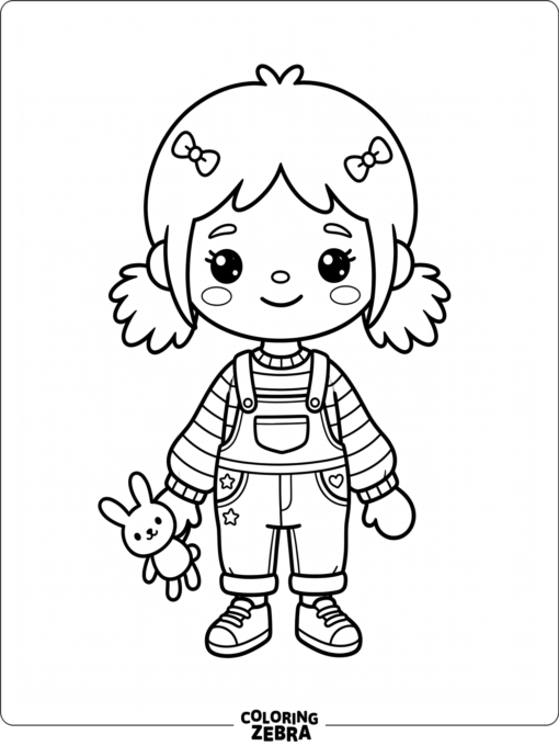 Cute Toca Boca character with a round face and simple outfit