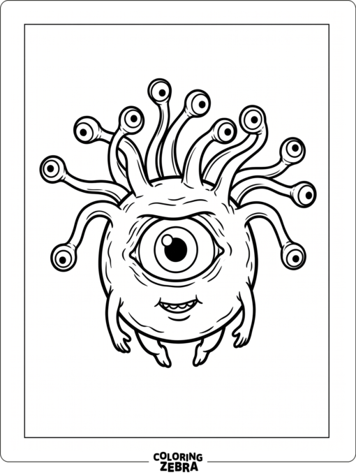 Beholder floating with many eye stalks