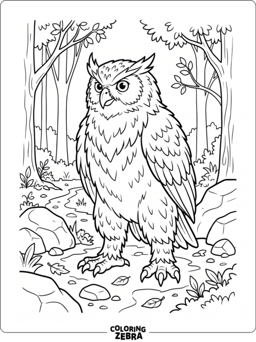 Owlbear standing in a forest clearing
