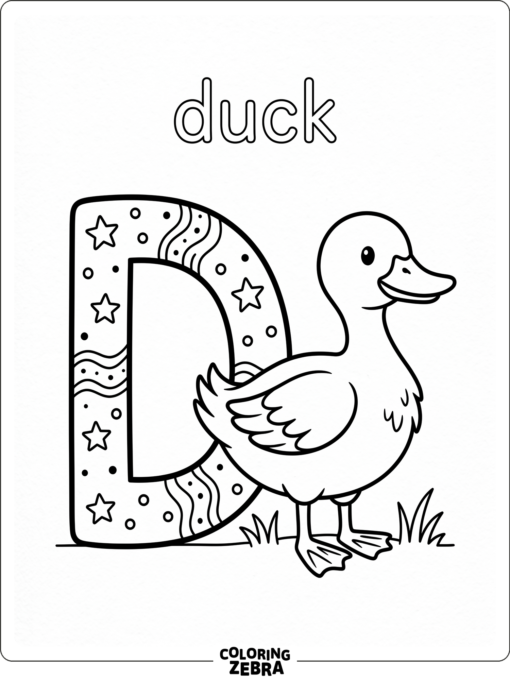 The letter D with a duck beside it