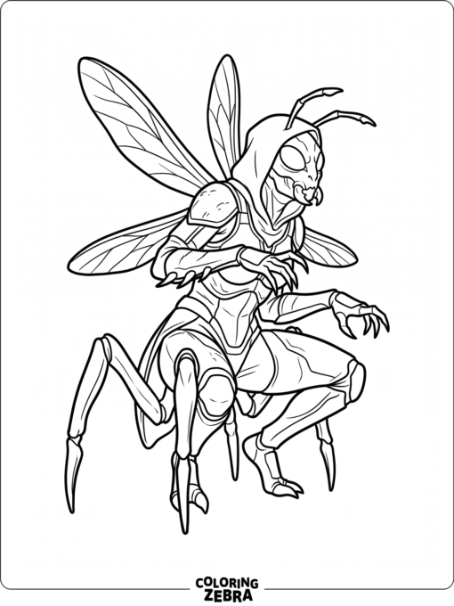D Vorah crouched with insect wings and sharp limbs