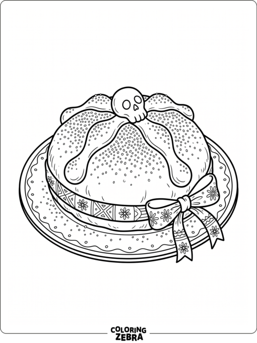 Round sweet bread on a decorative plate