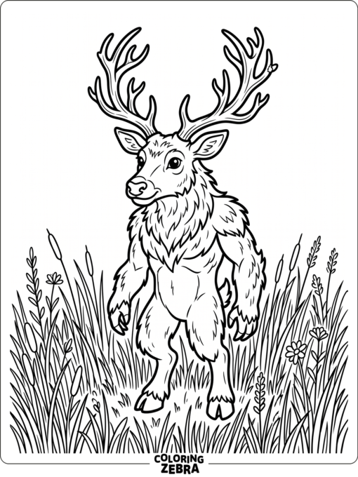 A deer-headed monster with antlers