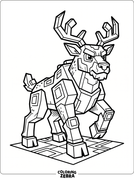 A blocky deer monster in a game style