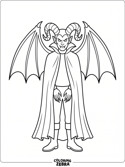 A demon vampire with horns and wings