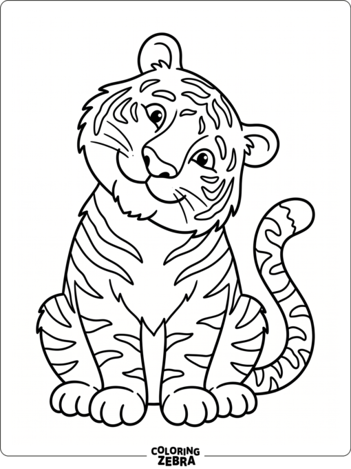 A goofy tiger with a tilted head