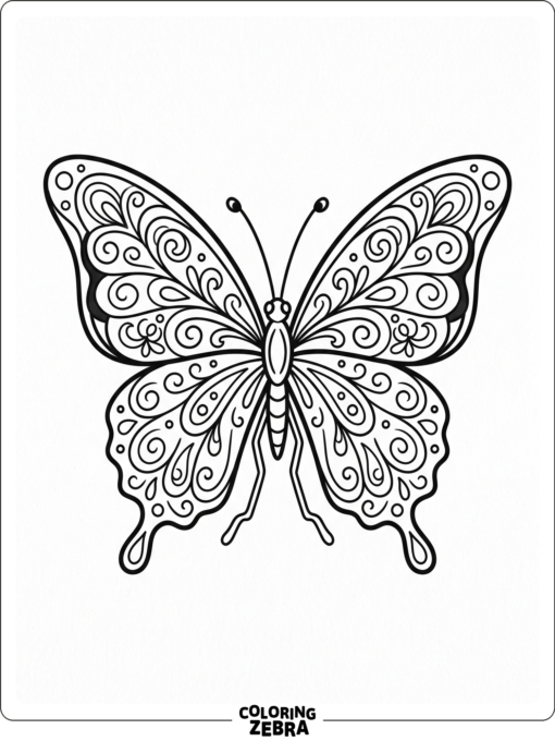 A butterfly with ornate wing patterns