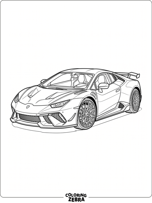 A detailed car with sleek lines and patterned rims