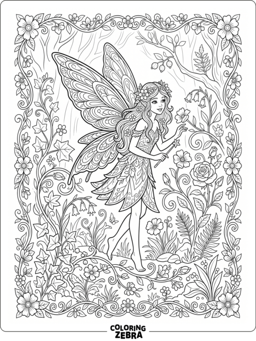 A detailed fairy with layered wings