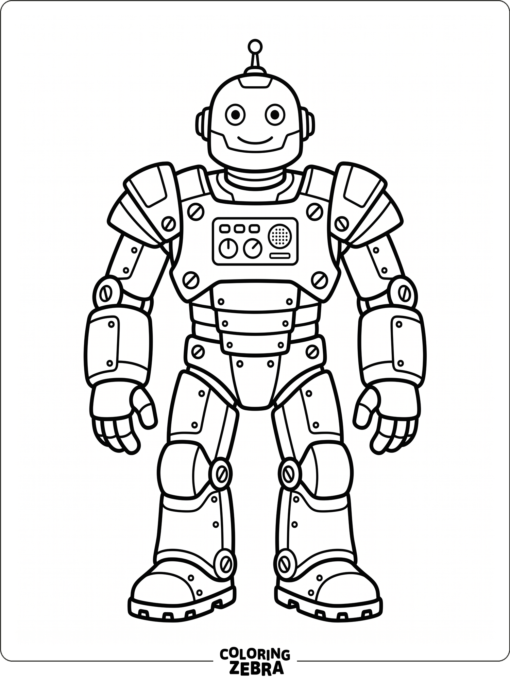 Layered robot armor with bolts and panels