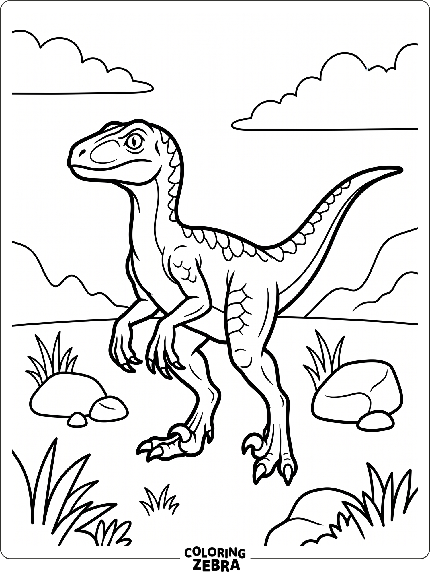 Zebra Raptor 34 Free Velociraptor Coloring Pages - Printable PDF Sheets