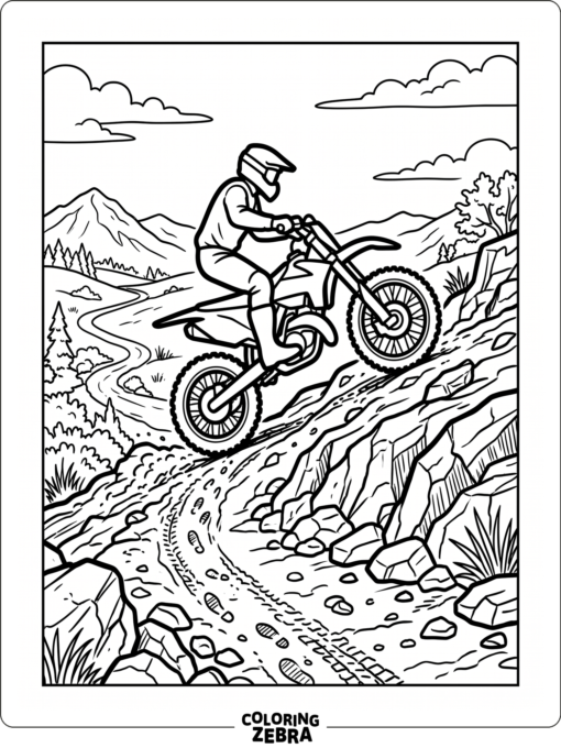 Bold dirt bike silhouette on a hill