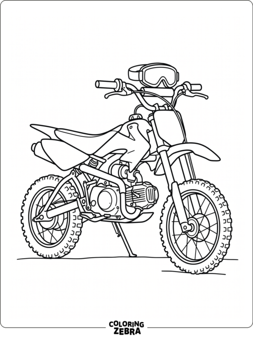 Dirt bike with goggles on the handlebars